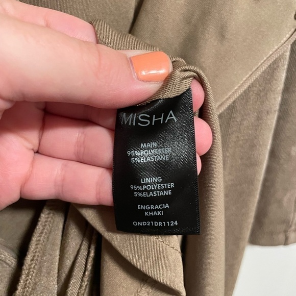 MISHA Engracia Dress in Khaki size 8 - Picture 10 of 10